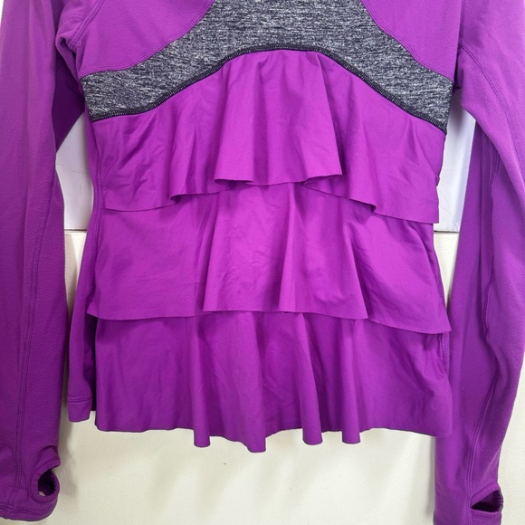 Lululemon RARE Define Ruffles Yogi Dance Jacket Ruffle Dewberry Zip Pockets Mesh - Picture 9 of 16
